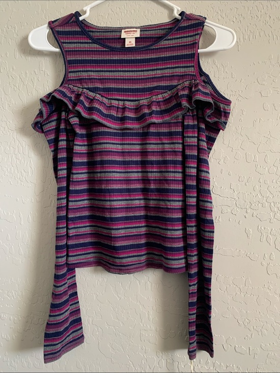 Mossimo Supply Co. Tops - Mossimo Supply Co. Striped Cold-Shoulder Ruffle Top